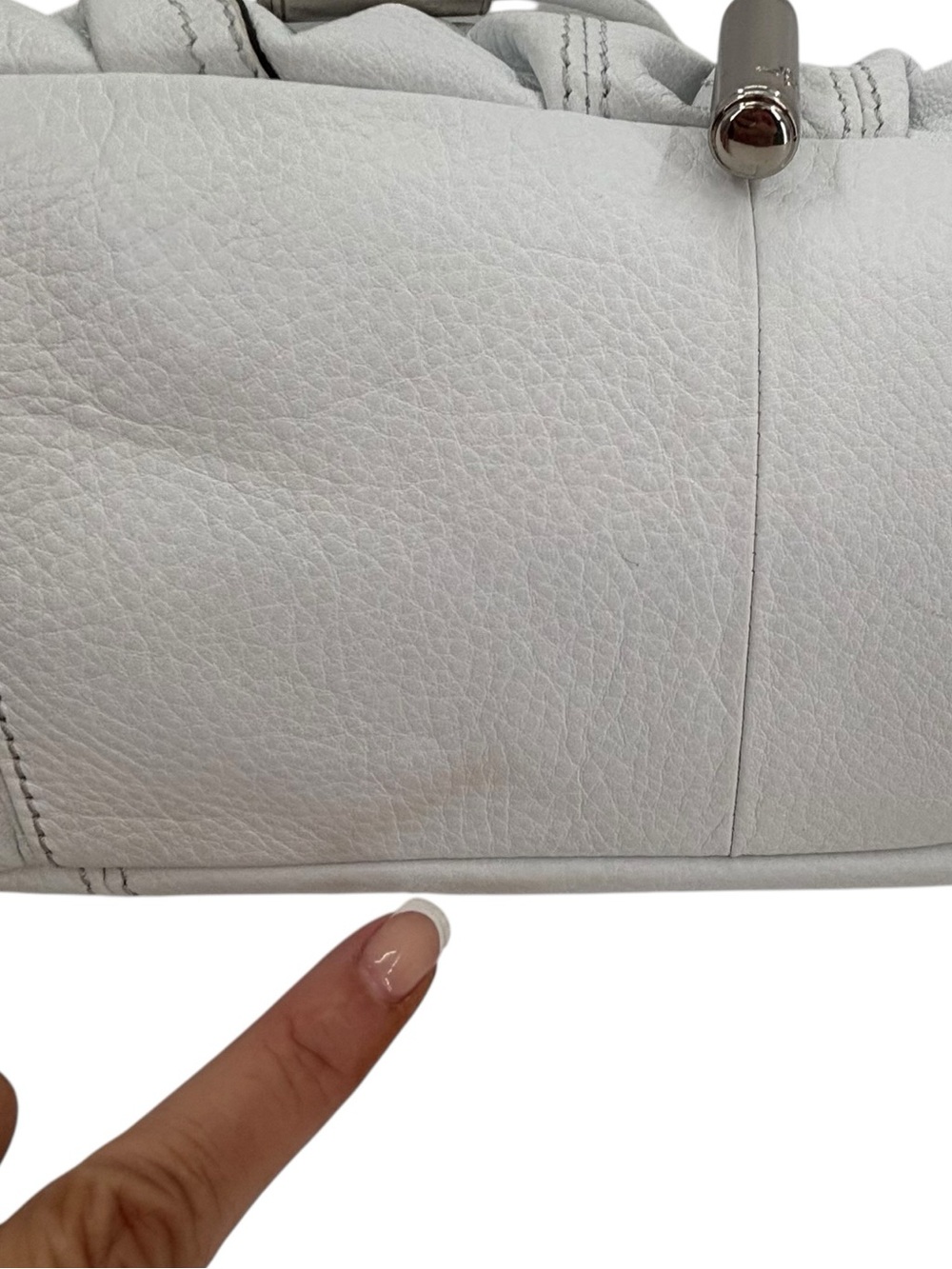 B. Makowsky White Pebbled Leather Shoulder Bag NWT Vintage Y2K - Picture 10 of 10